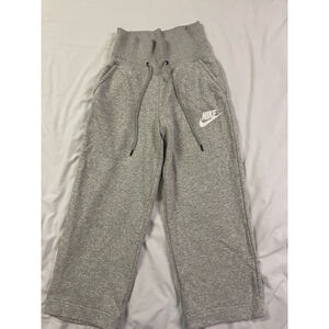 Nike Gray Drawstring Cropped Sweatpants Women's Size Small Excellent Condition